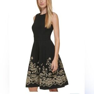 Calvin Klein Women's Embroidered Fit & Flare Dress